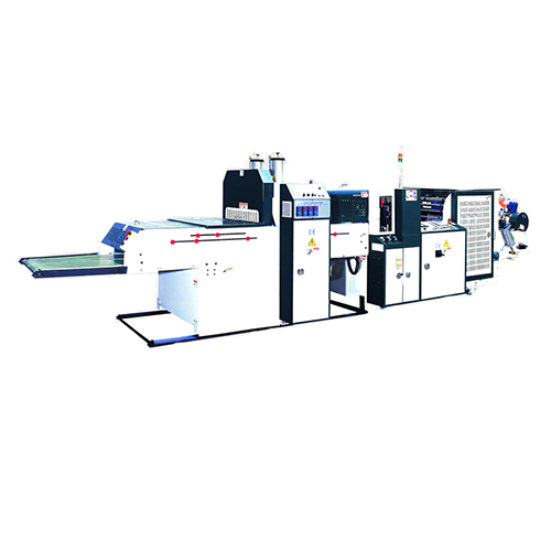 Twin-Line High-Speed T-shirt Bag Making Machine (Hot-Cut System) + Auto-Packaging System TPFA-V+AP