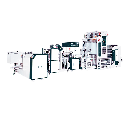 Полностью автоматическая нижняя герметизирующая сумка на машине для производства рулонов + термоусадочная система и система послепечатной обработки