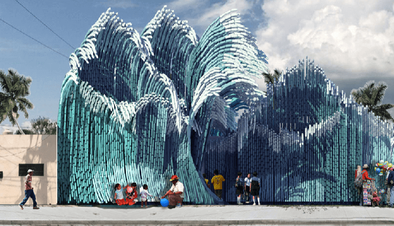 Take A Look at how UMA Uses Recycled Plastic Bottles to Create an Unique Facade in Mexico