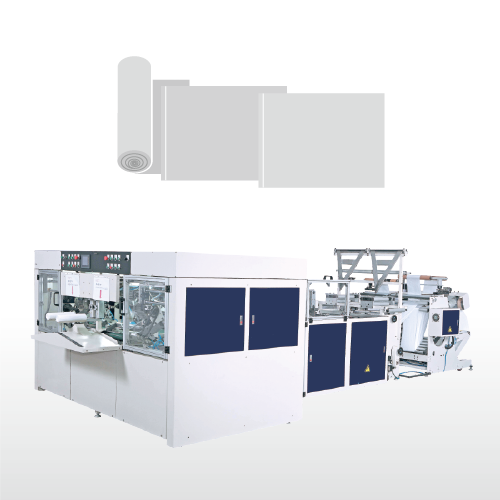 Полностью автоматическая высокоскоростная 2-х линейная машина для изготовления мешков со звездочкой и нижним уплотнением без сердечника / SIR-400-L2